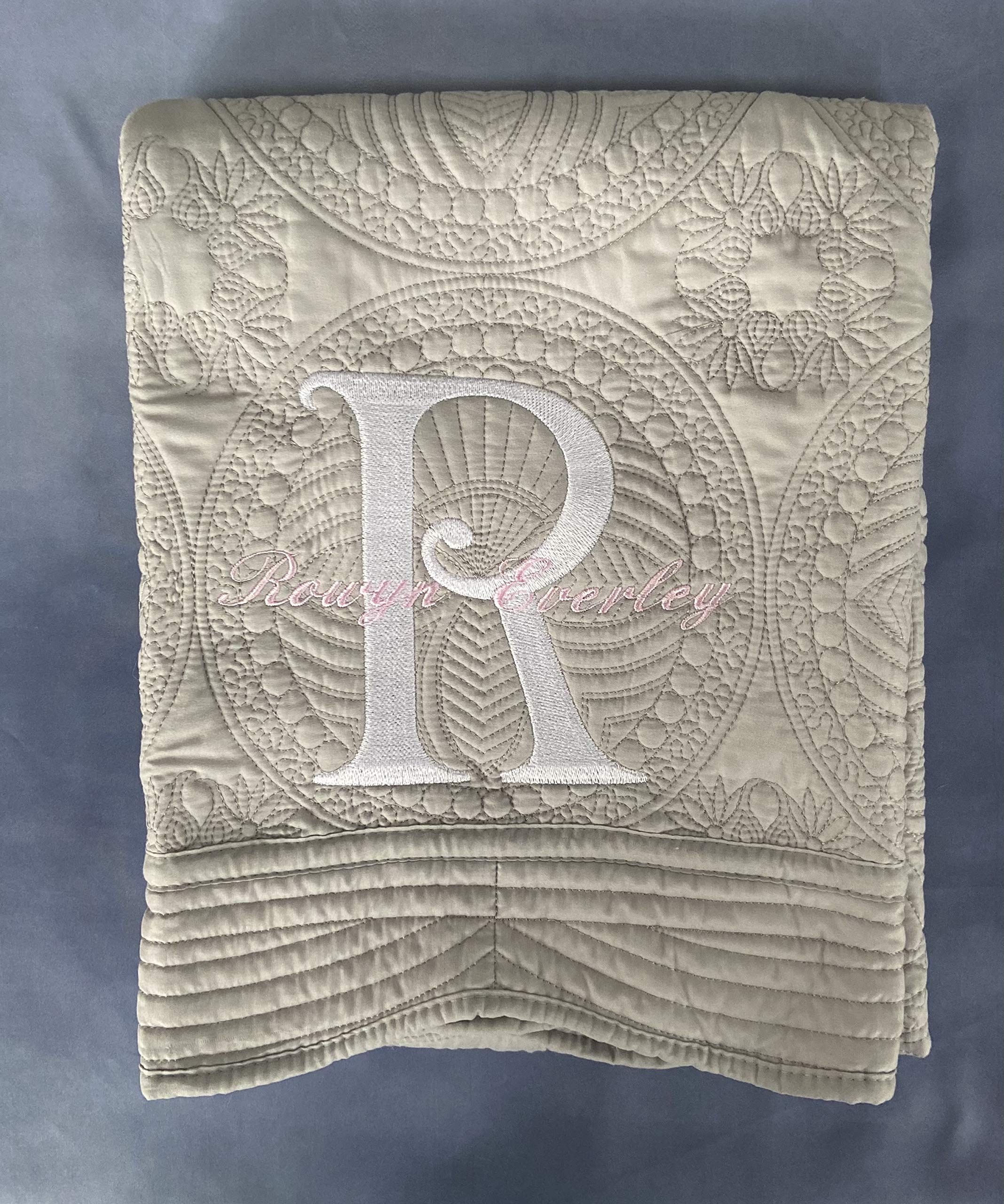 Personalized Baby Quilt Blanket - Custom Monogrammed Baby Blankets for Boys & Girls, Soft Embroidered Baby Gift for Newborns, Toddlers - Perfect for Nursery, Christening, Birthday & Baby Showers (Sofia)