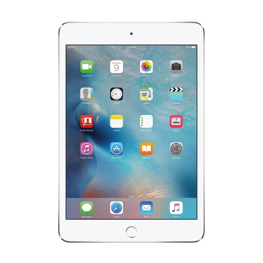 Refurbished Apple iPad Mini 4 32GB Wi-Fi + Cellular Unlocked - Silver | Portable Tablet for Work, Travel & Entertainment
