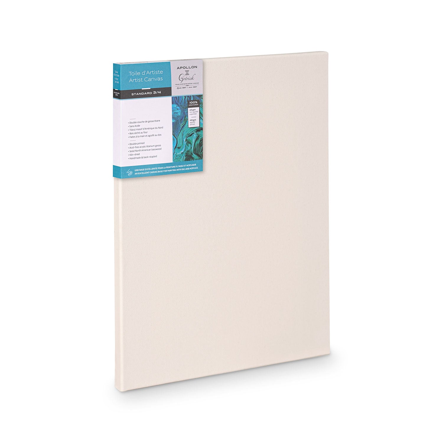 Premium Artist Canvas - 24x24 Inches, 3/4 Inch Depth - Professional Stretched Cotton Canvas for Oil & Acrylic Painting - Perfect for Studio, Classroom & Home Art Projects