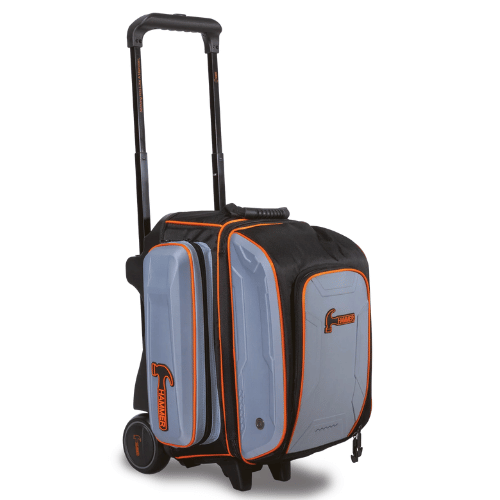 Hammer Gauntlet Double Roller Grey Bowling Bag - Premium 2-Ball Rolling Tote for League & Tournament Play