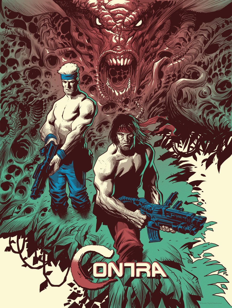 Contra Retro Video Game Poster - Classic 80s Arcade Wall Art for Gamers & Nostalgia Fans | Perfect for Gaming Rooms & Man Caves