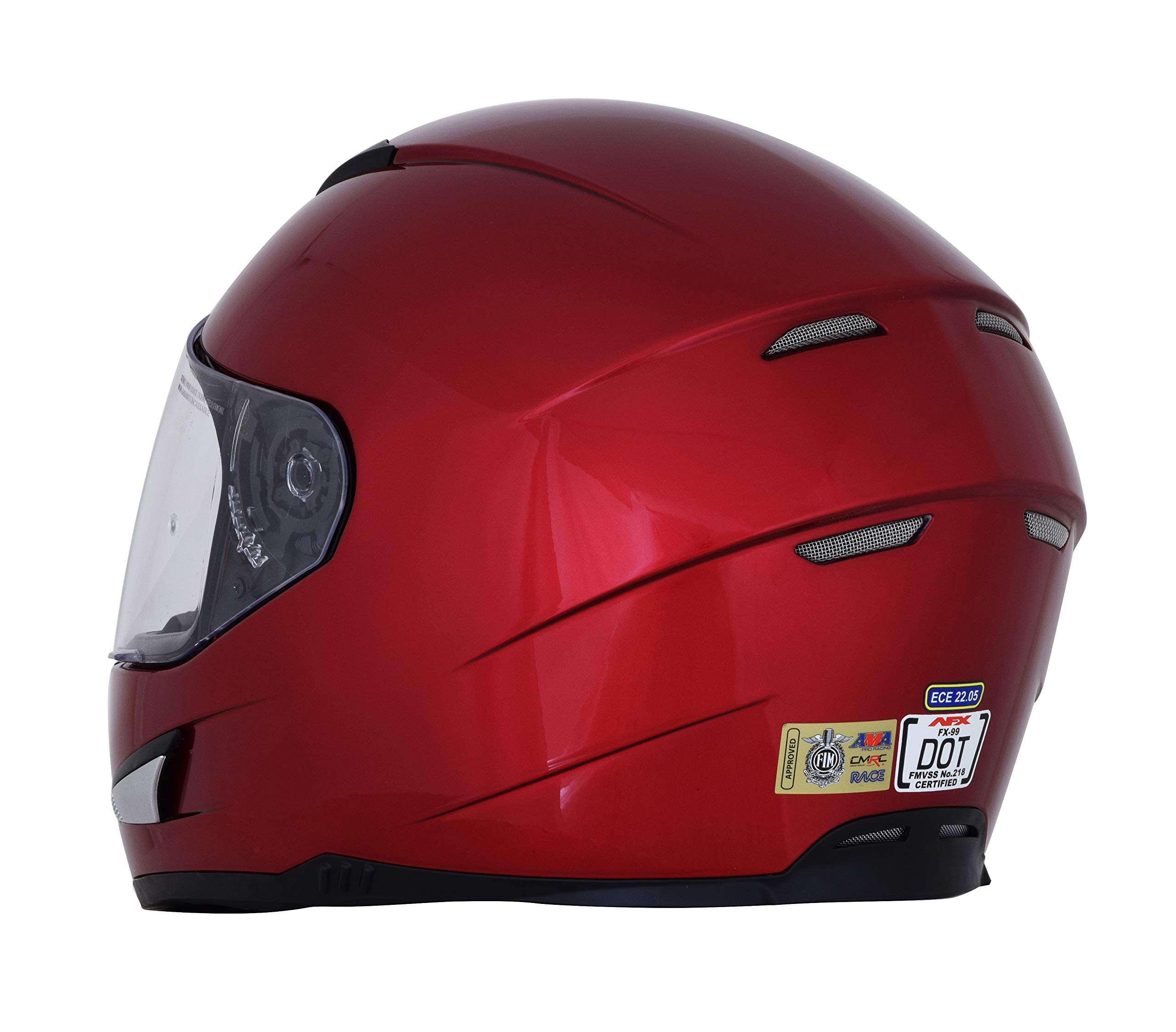 AFX FX-99 Full Face Motorcycle Helmet - Wine Red - Large Size - DOT Approved for Safety - Perfect for Street Biking & Racing Enthusiasts