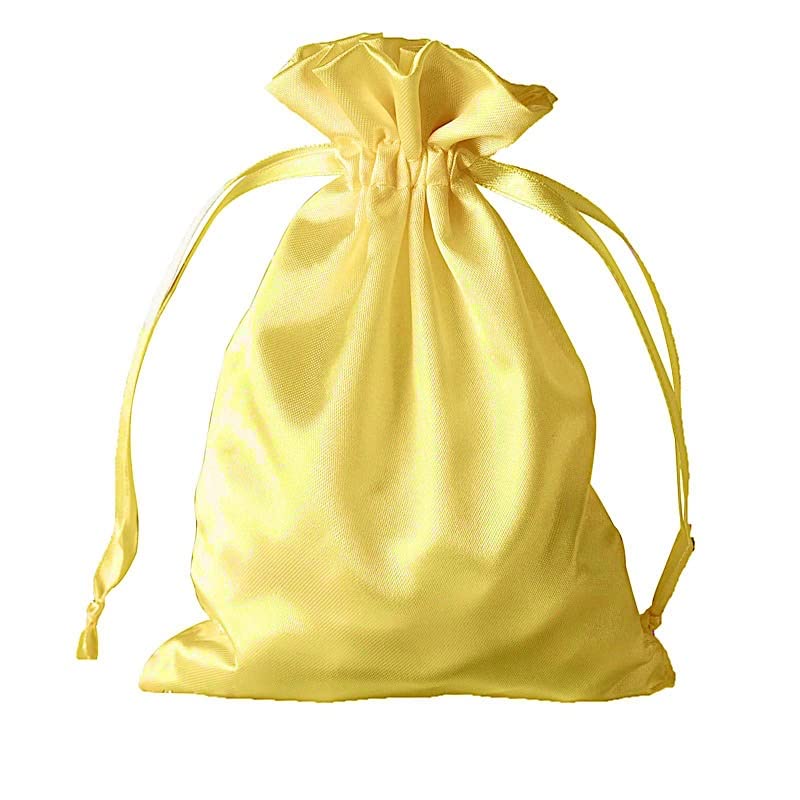 60 Pcs 5x7 Inch Gold Satin Drawstring Bags - Wedding Favors, Party Gift Bags, Jewelry Pouch, Candy Treat Bags for Bridal Shower, Birthday, Baby Shower & Special Events