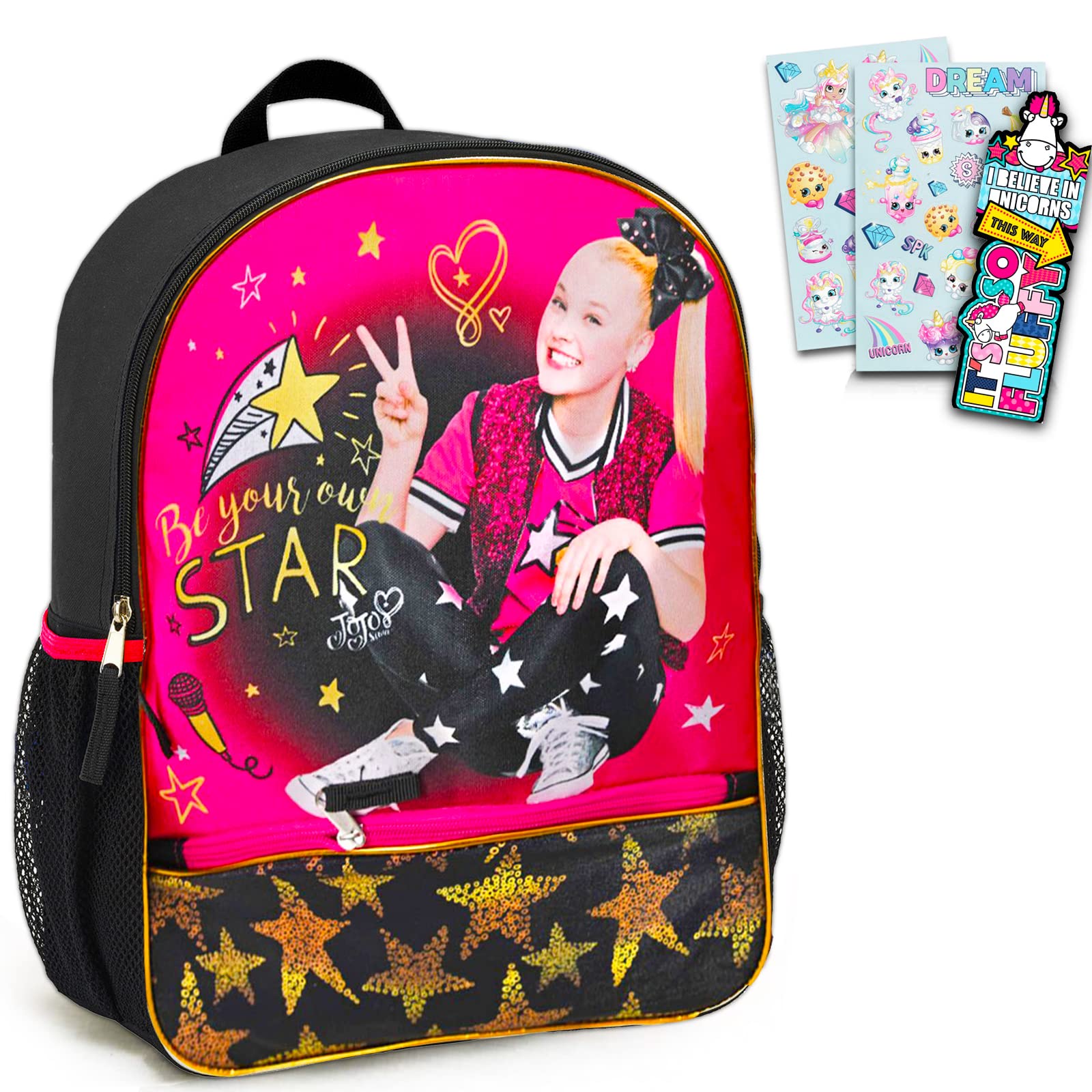 JoJo Siwa Lunch Box Set for Girls - Insulated School Lunch Bag with Unicorn Stickers & Accessories | Cute Back to School Supplies for Kids | Perfect for School, Picnics & Birthday Parties