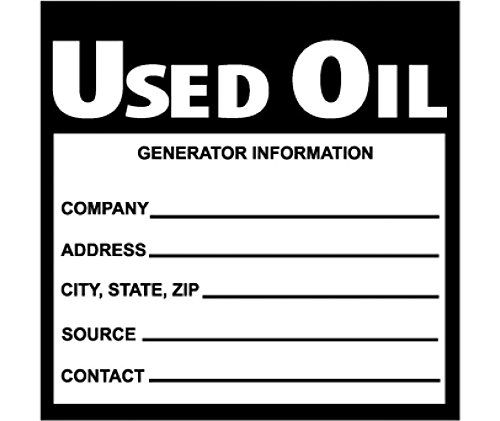 NMC HW38ALV Used Oil Generator Hazardous Material Labels – 6