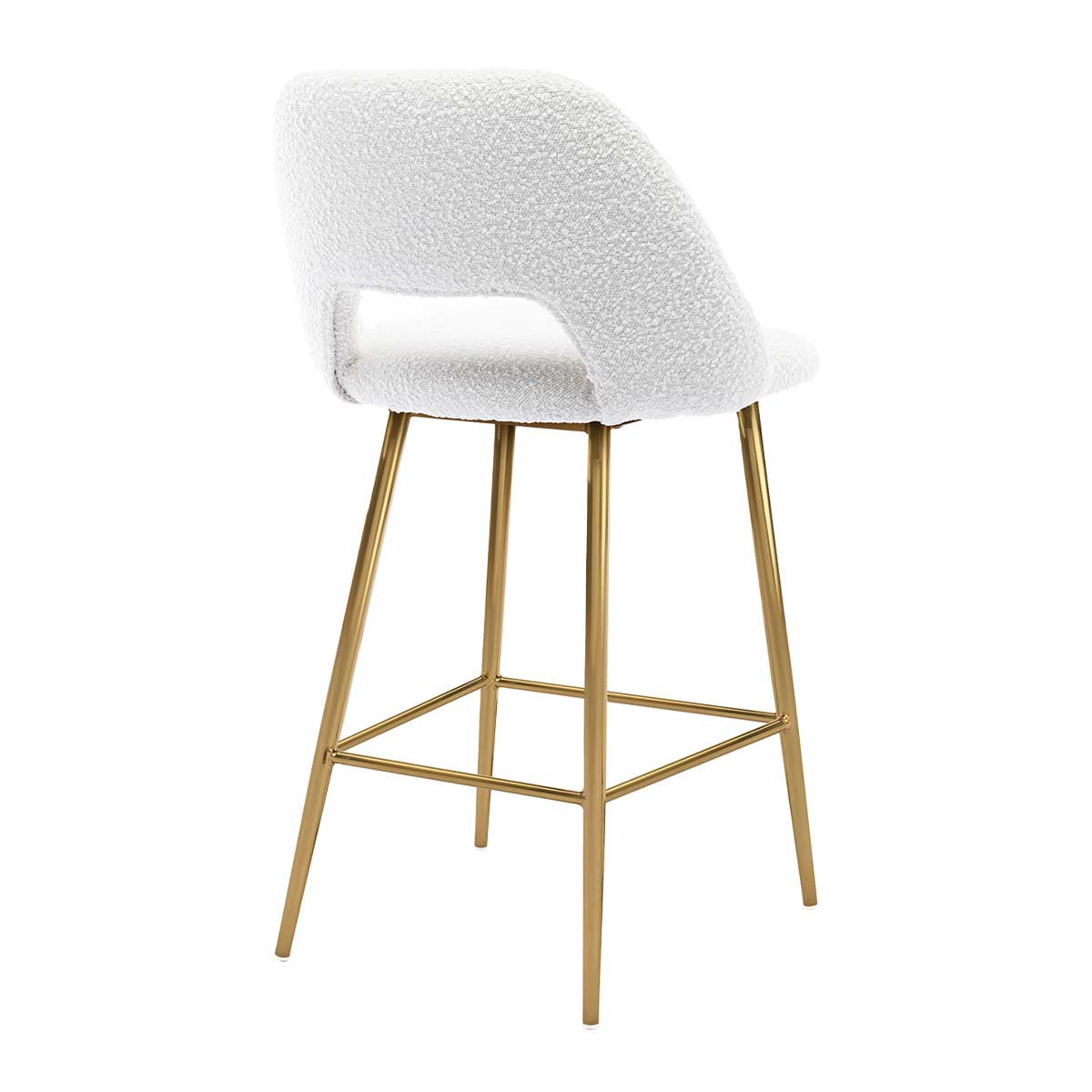 Belmont Boucle Bar Stool - Modern Upholstered Counter Height Stool with Swivel Base for Kitchen Island, Breakfast Nook & Home Bar - Comfortable & Stylish Seating for Dining & Entertaining