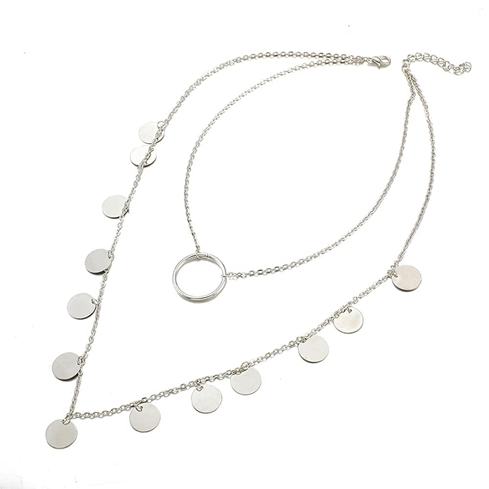 Bohemian Layering Necklace Set - Dainty Pendant & Clavicle Choker for Women & Girls | Perfect for Layered Jewelry Looks, Everyday Wear & Special Occasions
