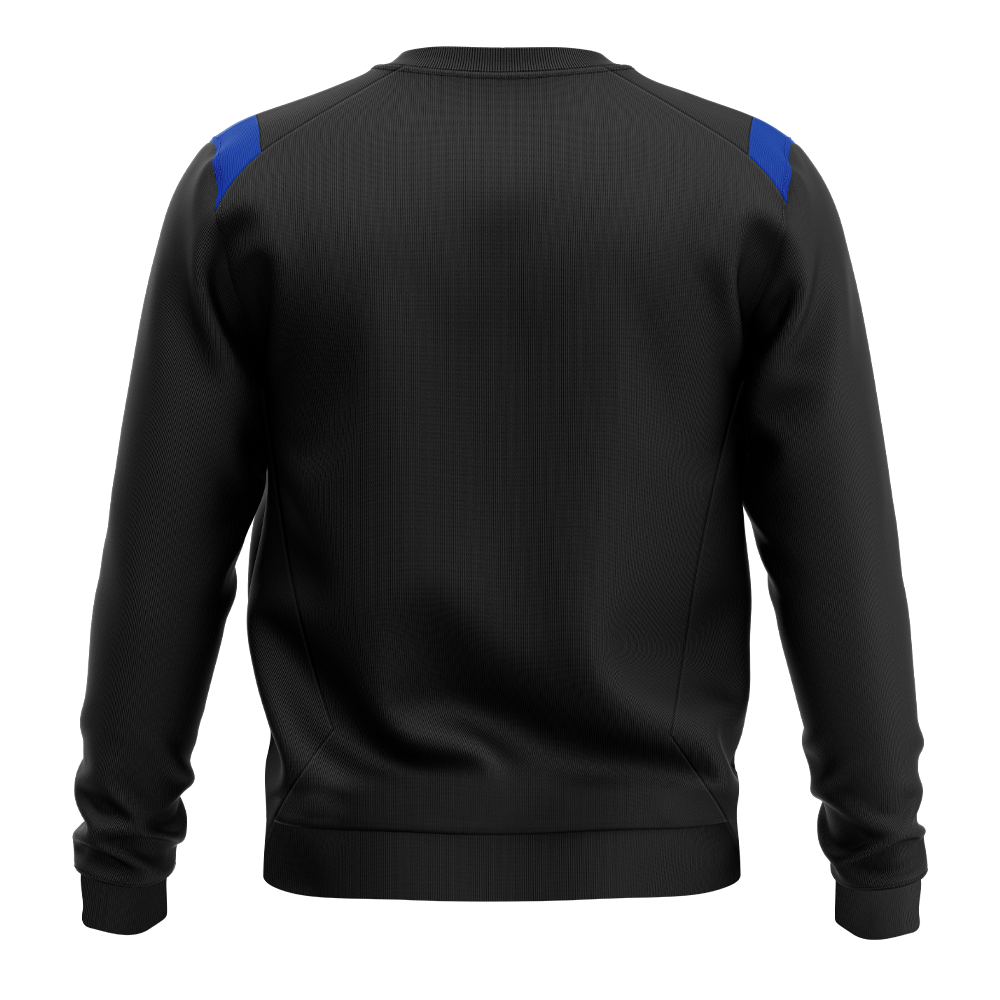 FC Contrast Sweatshirt for Men & Women - Black/Royal Blue Color Block Pullover - Casual Streetwear Hoodie for Gym, Workout & Everyday Wear