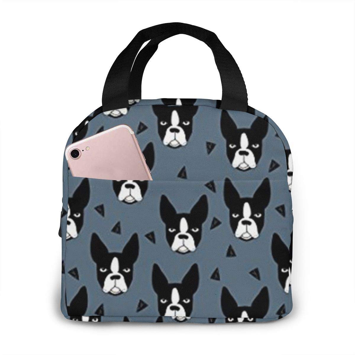 Insulated Lunch Bag for Women & Men - Cute Boston Terrier Dog Design, Thermal Reusable Tote Cooler for Picnic, Beach, Boating, School & Work | Perfect for Office, Outdoor Activities & Daily Commute