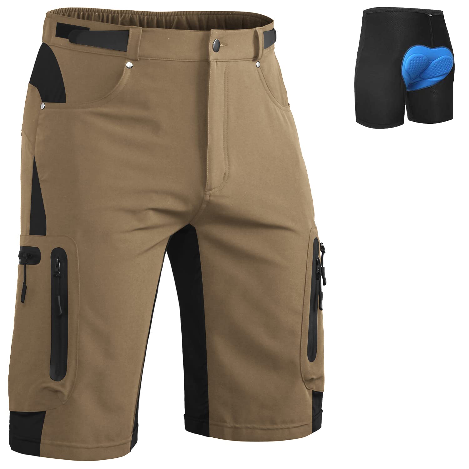**Ally Men's Mountain Bike Shorts - 4D Padded Loose-Fit Cycling Shorts for Biking & MTB - Lightweight Breathable Baggy Bike Shorts for Trail Riding & Commuting**