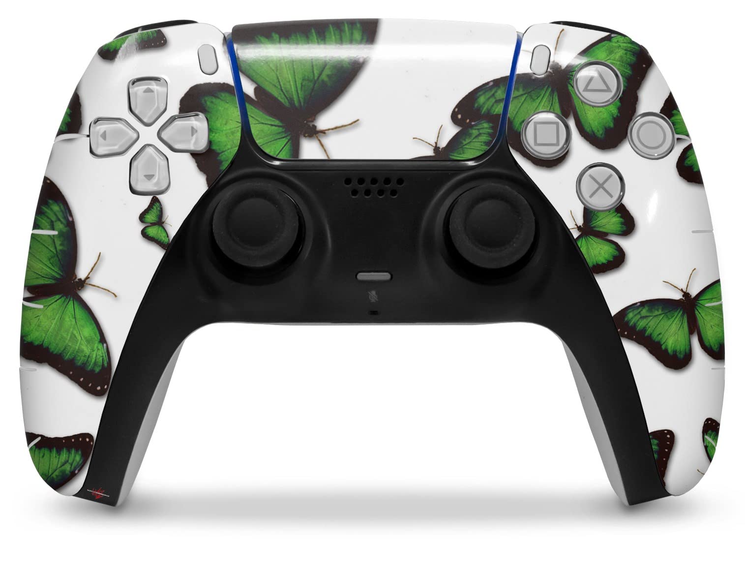 PS5 DualSense Controller Skin Wrap - Butterflies Green for Gaming Protection