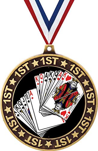 1st Place Gold Playing Cards Medal - 2.75