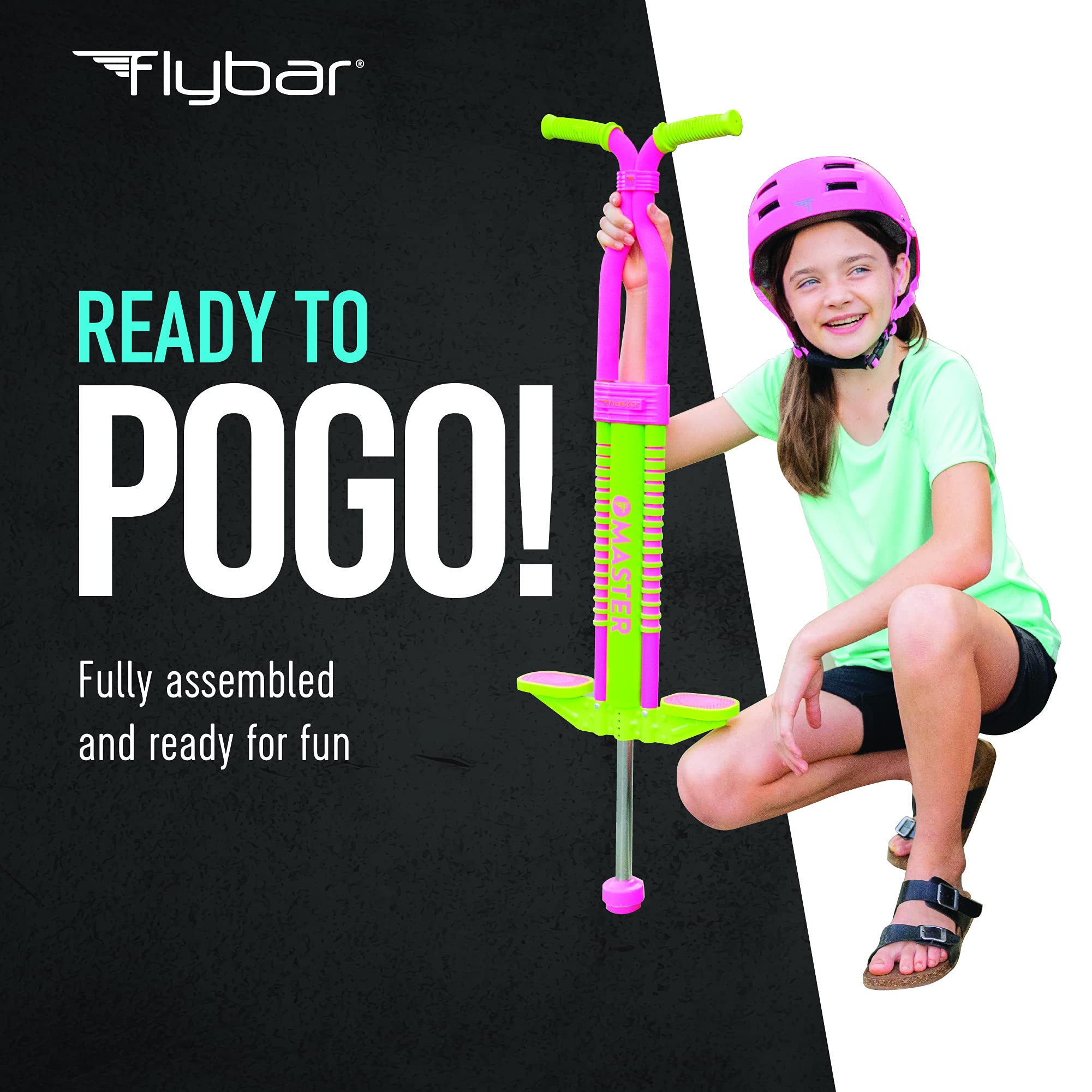 **Flybar Master Pogo Stick for Kids & Teens - Ages 9+, Supports 80-160 lbs, Non-Slip Handles & Pegs, Durable Outdoor Toy for Boys & Girls - Perfect for Backyard Fun, Playgrounds & Active Play**