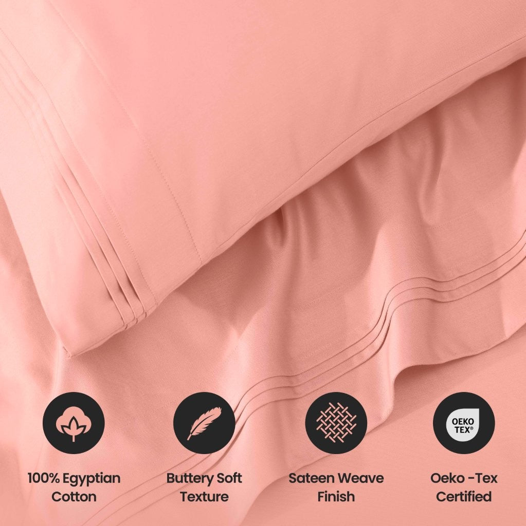 Premium 1000 Thread Count Egyptian Cotton Sheet Set - Eco-Friendly, Breathable & Hypoallergenic - Perfect for Luxury Bedding & Hot Sleepers