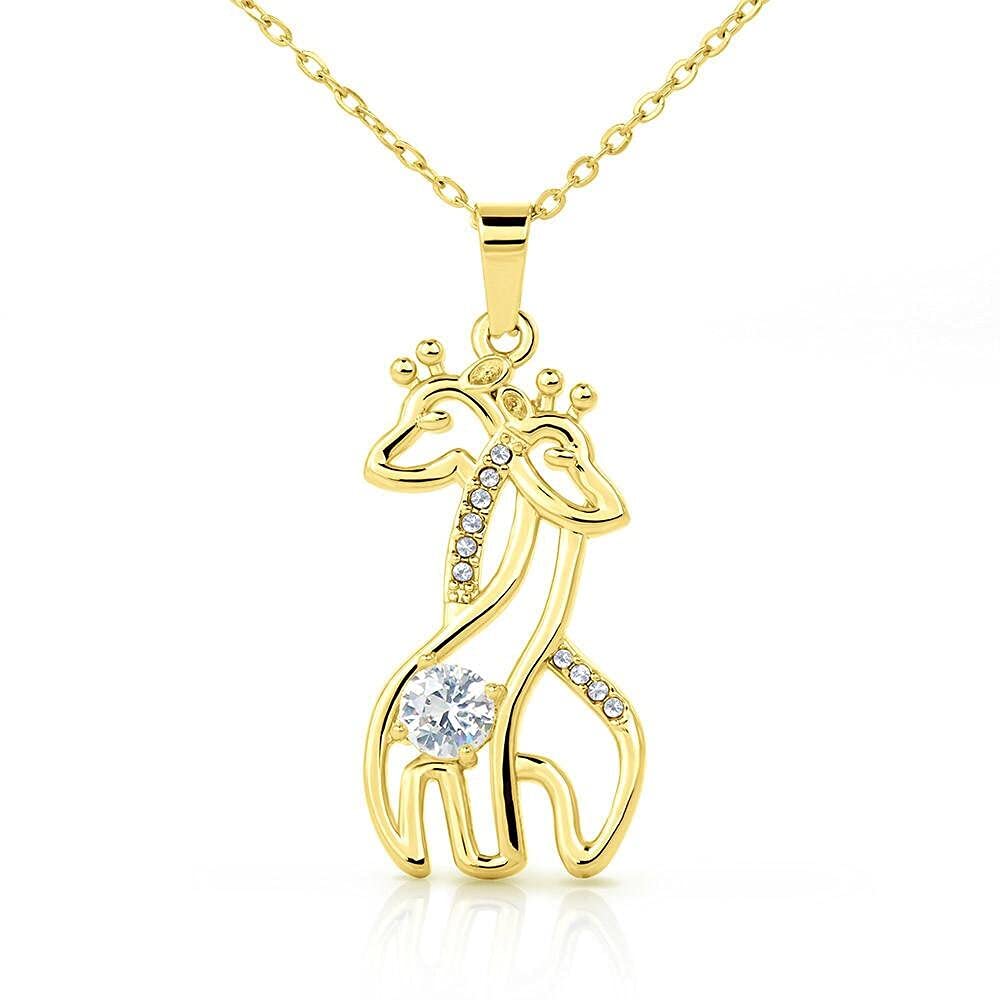 Handmade Giraffe Necklace - Personalized Memorial Gift for Grandma - White & Gold - Custom Size - Perfect for Remembrance & Comfort