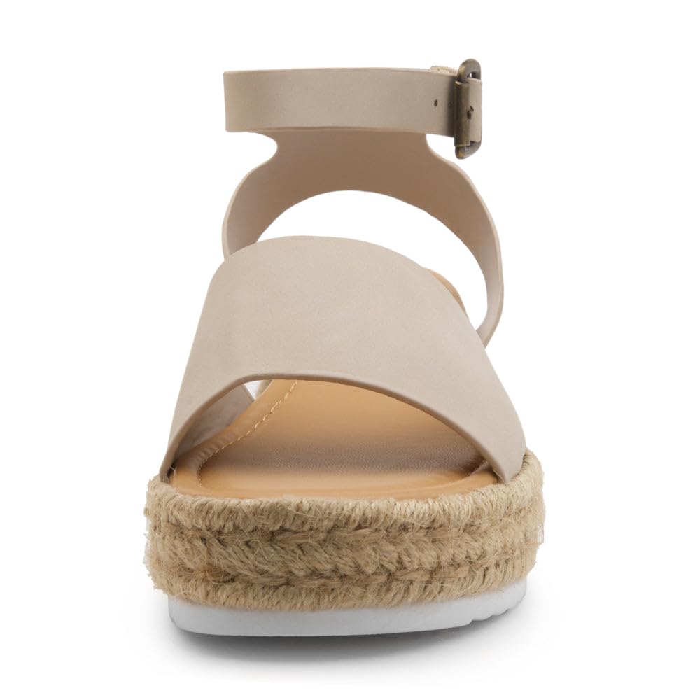 Legossa Women's Platform Sandals with Ankle Strap - Comfortable Open Toe Espadrille Wedge Sandals for Summer | Casual Flatform Shoes in Black, White & Tan | Perfect for Beach, Vacation & Everyday Wear