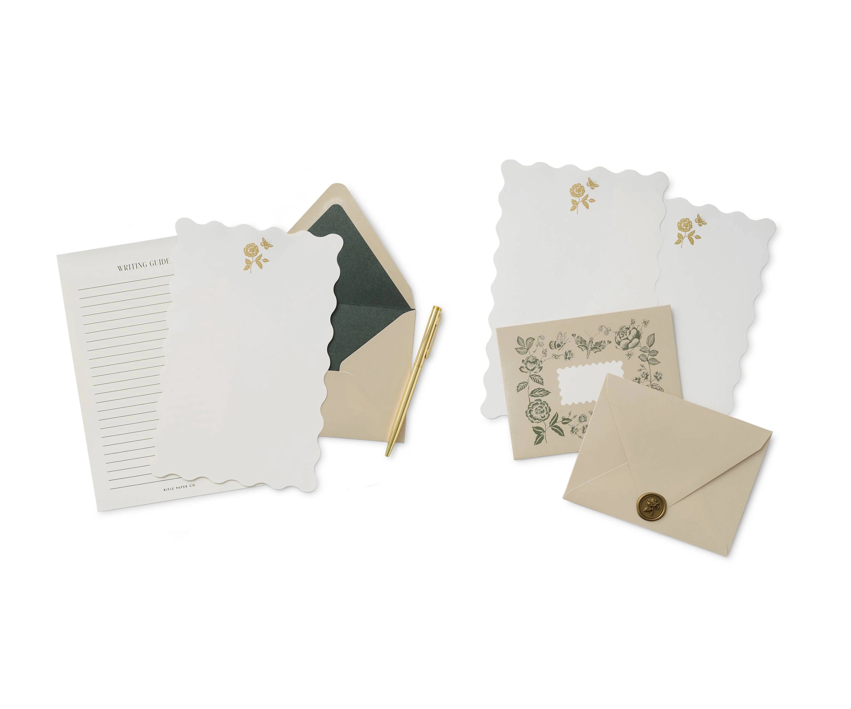 Premium English Rose Letter Writing Set - Elegant Stationery Kit for Handwritten Notes, Greeting Cards & Romantic Correspondence - Perfect for Weddings, Anniversaries & Special Occasions