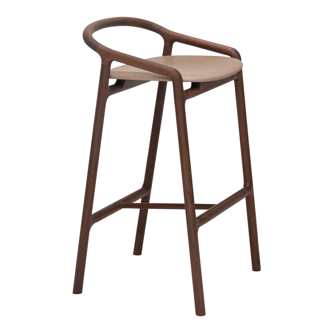 Brioni Bar Stool - Modern Kitchen & Counter Height Stool with Backrest - Perfect for Home Bars, Kitchen Islands & Breakfast Nooks