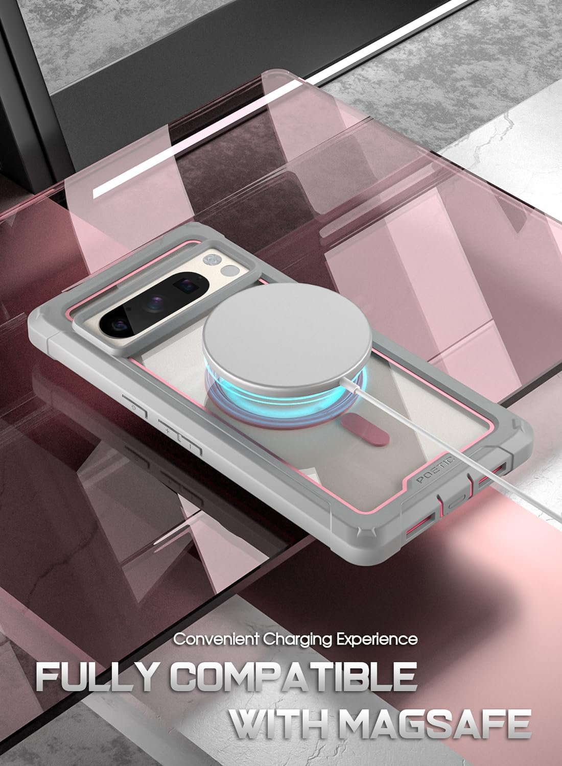 Google Pixel 8 Pro Case with Built-in Screen Protector - Shockproof Full Body Hybrid Rugged Cover for Outdoor, Travel & Daily Protection