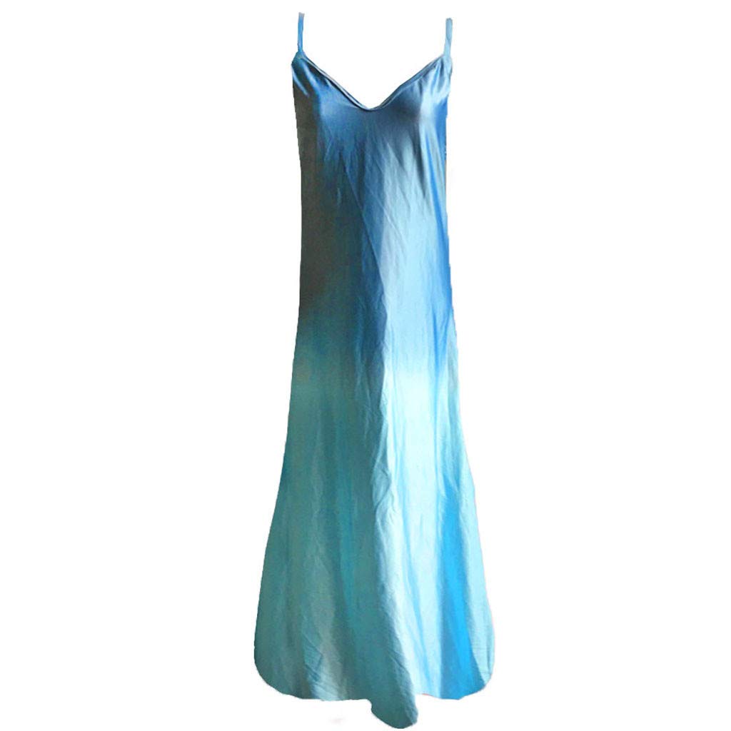COOKI Women's Boho Tie Dye Maxi Dress - Sleeveless V-Neck Loose Casual Long Dress for Plus Size | Summer Beach Wear, Vacation Outfit, Festival Fashion