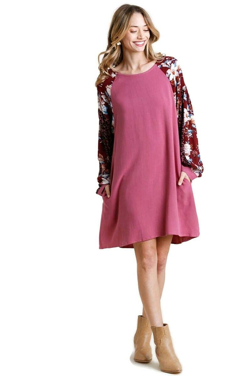 Umgee Women's Floral & Animal Print Pocket Dress - Casual Summer Maxi Dress with Pockets for Beach, Vacation & Everyday Wear