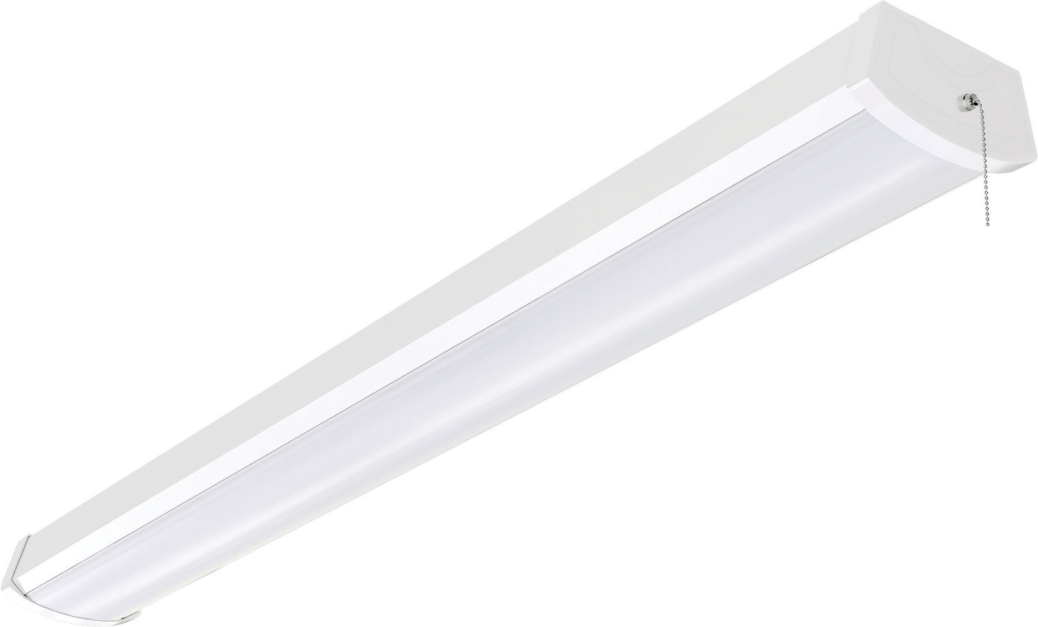 4ft LED Ceiling Wrap Light Fixture - 3200 Lumens, 3000K Warm White, On/Off Pull Chain, 120V - Perfect for Garage, Basement, Workshop & Utility Room Lighting