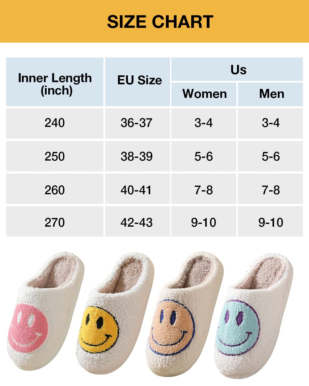 Smiley Face Slippers for Women - Soft Fluffy Indoor/Outdoor Slides with Cushion Comfort - Retro Happy Face House Slippers for Cozy Home, Lounge & Outdoor Wear