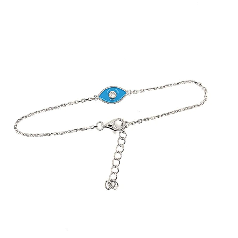 Evil Eye Bracelet for Women - Blue Evil Eye Jewelry in Gold, Silver & Rose Gold - Protection & Good Luck Charm for Everyday Wear
