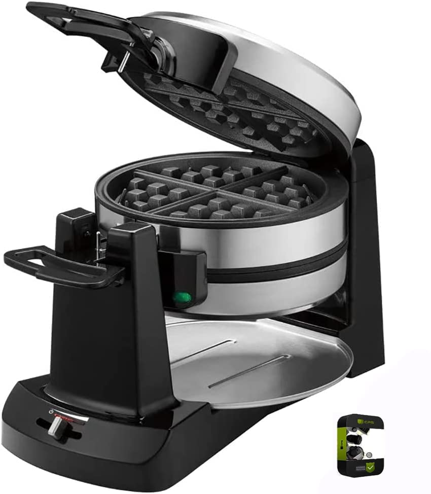 Cuisinart WAF-F40 Double Flip Belgian Waffle Maker - Black Stainless Steel with 1 Year CPS Protection - Perfect for Breakfast, Brunch & Family Gatherings
