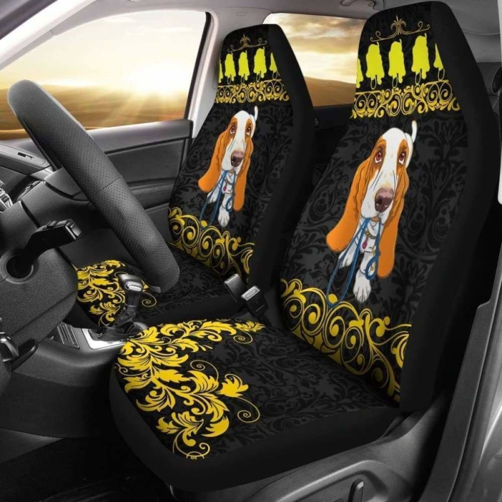 Basset Hound Dog Car Seat Cover - Universal Fit for Most Vehicles (12