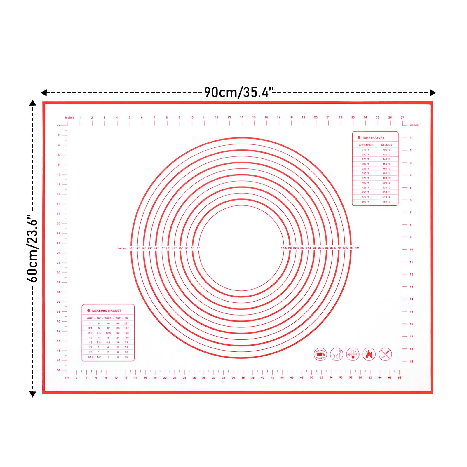 Premium Non-Slip Silicone Dough Kneading Mat 35