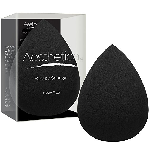 Aesthetica Cosmetics Beauty Sponge Blender - Latex Free & Vegan Makeup Sponge for Powder, Cream & Liquid Foundation - Soft Blending Sponge for Flawless Makeup Application - Perfect for Daily Use & Professional Makeup Artists
