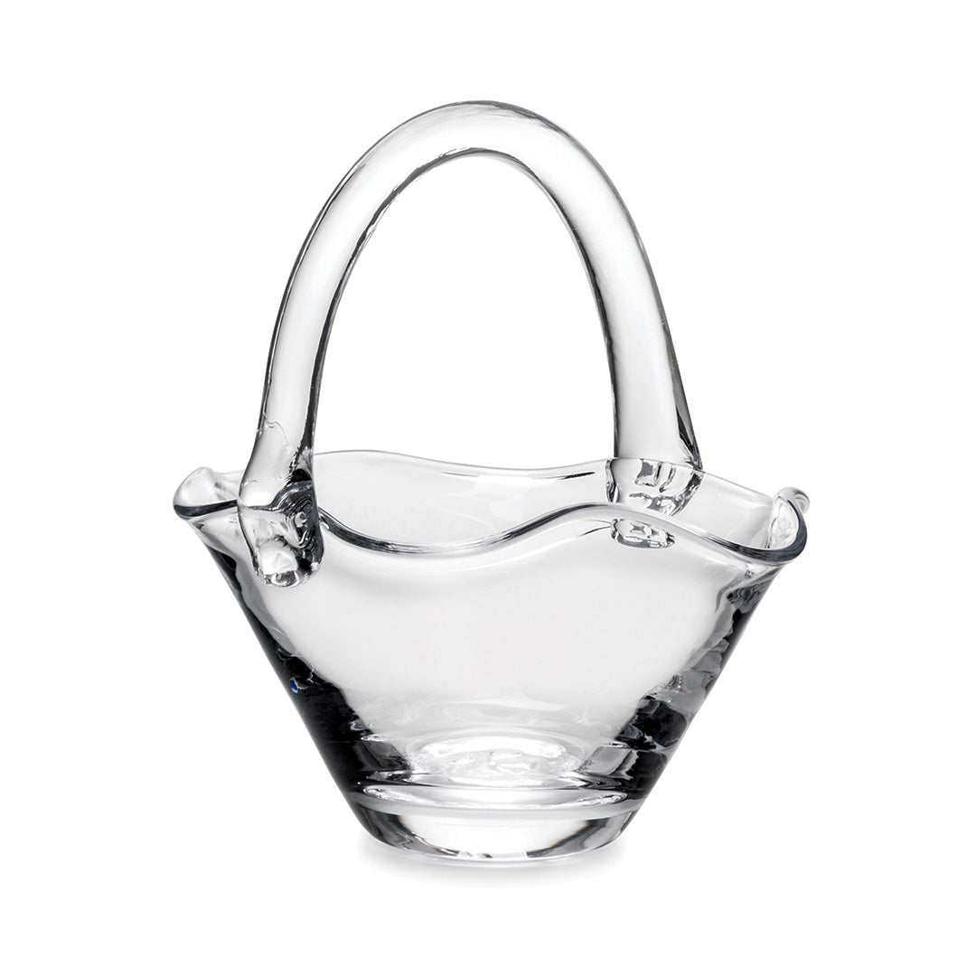 Simon Pearce Chelsea Basket - Handcrafted Glass Basket for Home Decor, Fruit Display & Gift Giving - Elegant Kitchen & Dining Table Centerpiece