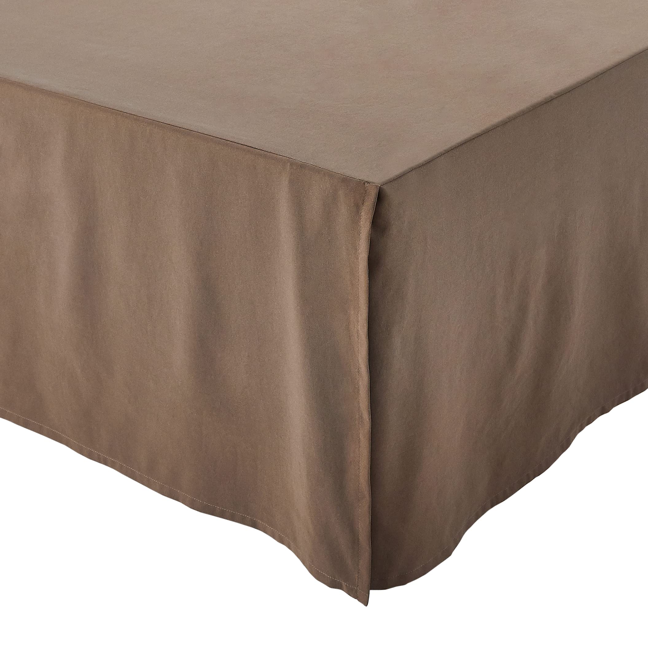 Amazon Basics Lightweight Pleated Bed Skirt - Queen Size, Chocolate Brown, 15 Inch Drop, Fitted Dust Ruffle for Bedroom Decor & Mattress Protection
