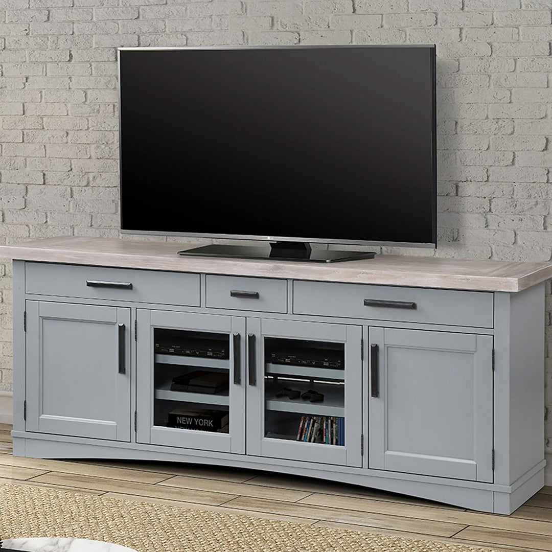 Modern Roots TV Stand with Storage - Rustic Wood Entertainment Center for Living Room - Perfect for TVs up to 65