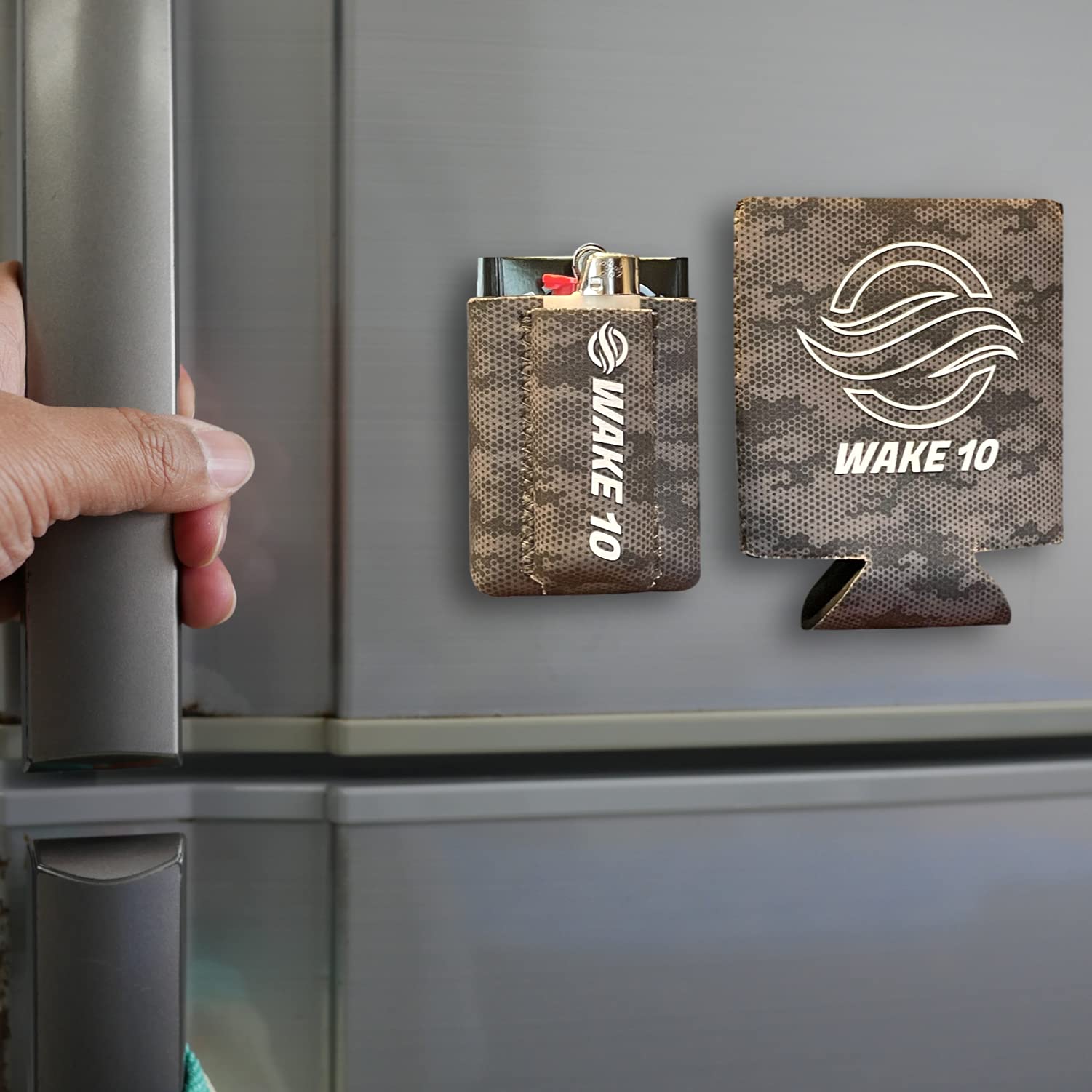 Magnetic Can Cooler with Detachable Cigarette & Lighter Holder - Camouflage Design (3 Pack) | Perfect for Camping, Fishing, Tailgating & Outdoor Parties