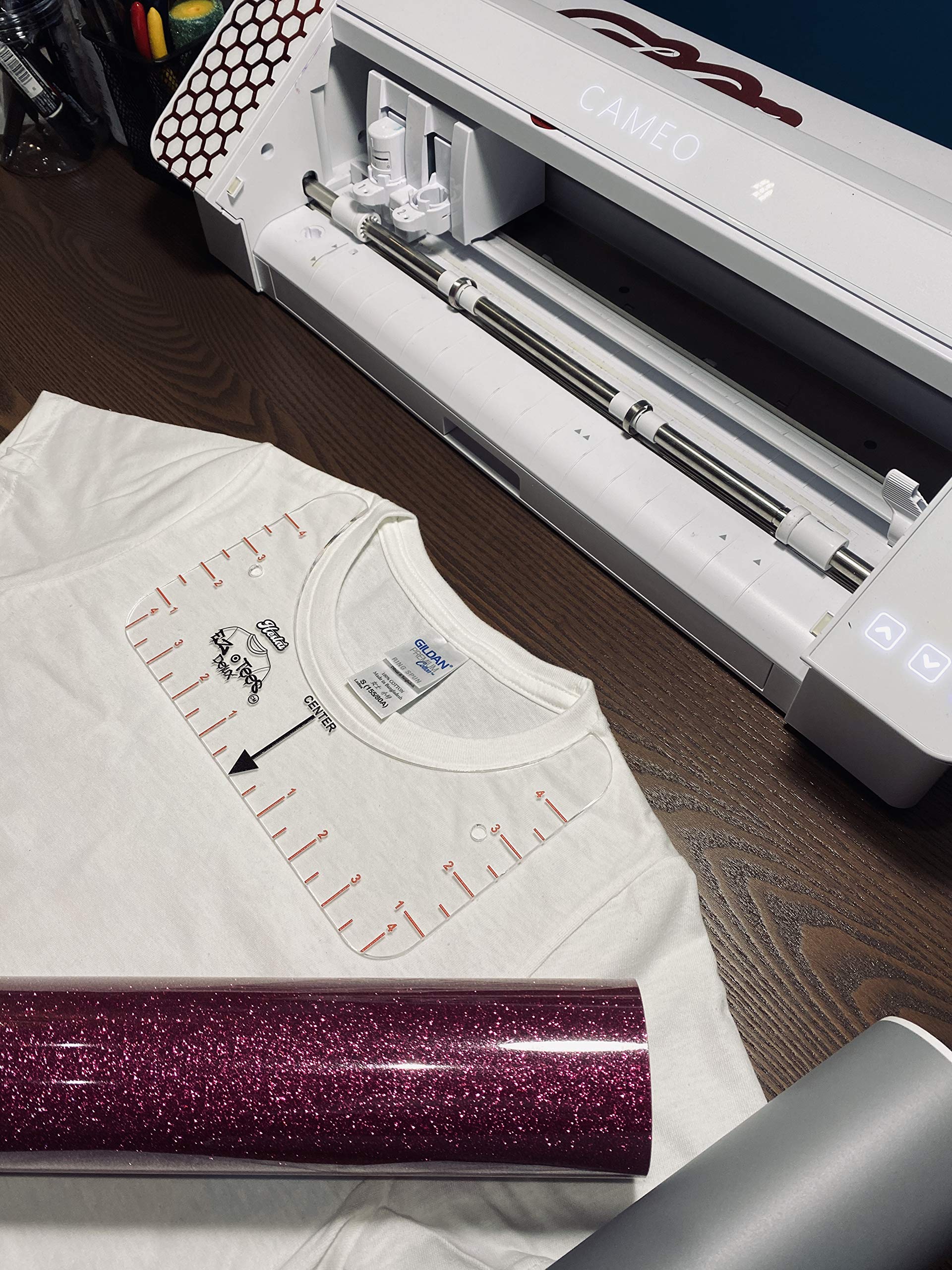 EZ Tees Deluxe Mini T-Shirt Ruler - Professional Graphics Alignment Tool for Heat Transfer Vinyl & Iron-On Designs | Perfect for DIY T-Shirt Printing, Craft Projects & Screen Printing Setup