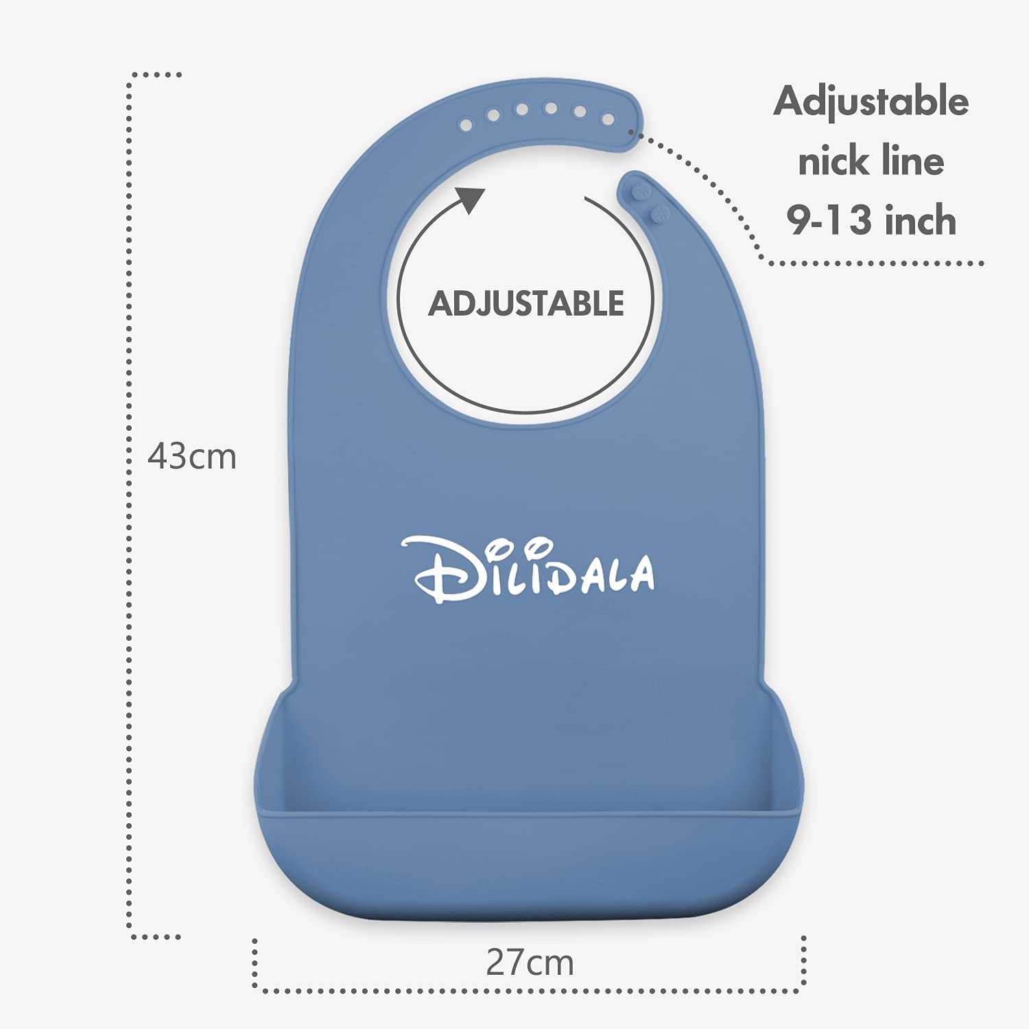 DEBON Adult Silicone Bibs - Reusable Waterproof & Washable Drool & Crumb Catcher for Elderly, Disabled & Adults - Perfect for Mealtime, Nursing Homes & Daily Care