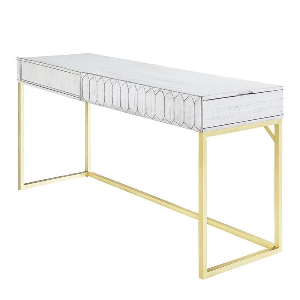 Furniture of America Giffore Modern White Wood Lift-Top Writing Desk - Home Office, Study, Dorm Room & Small Space Solution
