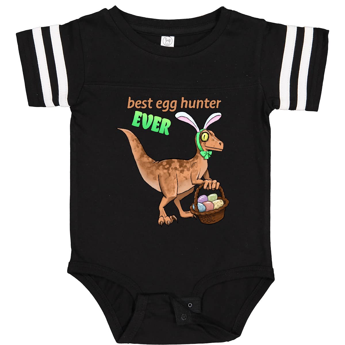 Inktastic Best Egg Hunter Ever Easter Dinosaur Baby Bodysuit - Cute Dino Easter Outfit for Infants & Toddlers - Perfect for Easter Egg Hunts, Family Photos & Holiday Celebrations