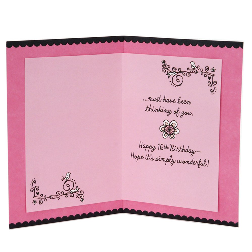Hallmark Sweet Flowers 16th Birthday Greeting Card - Perfect for Teen Girls, Milestone Celebrations & Special Wishes