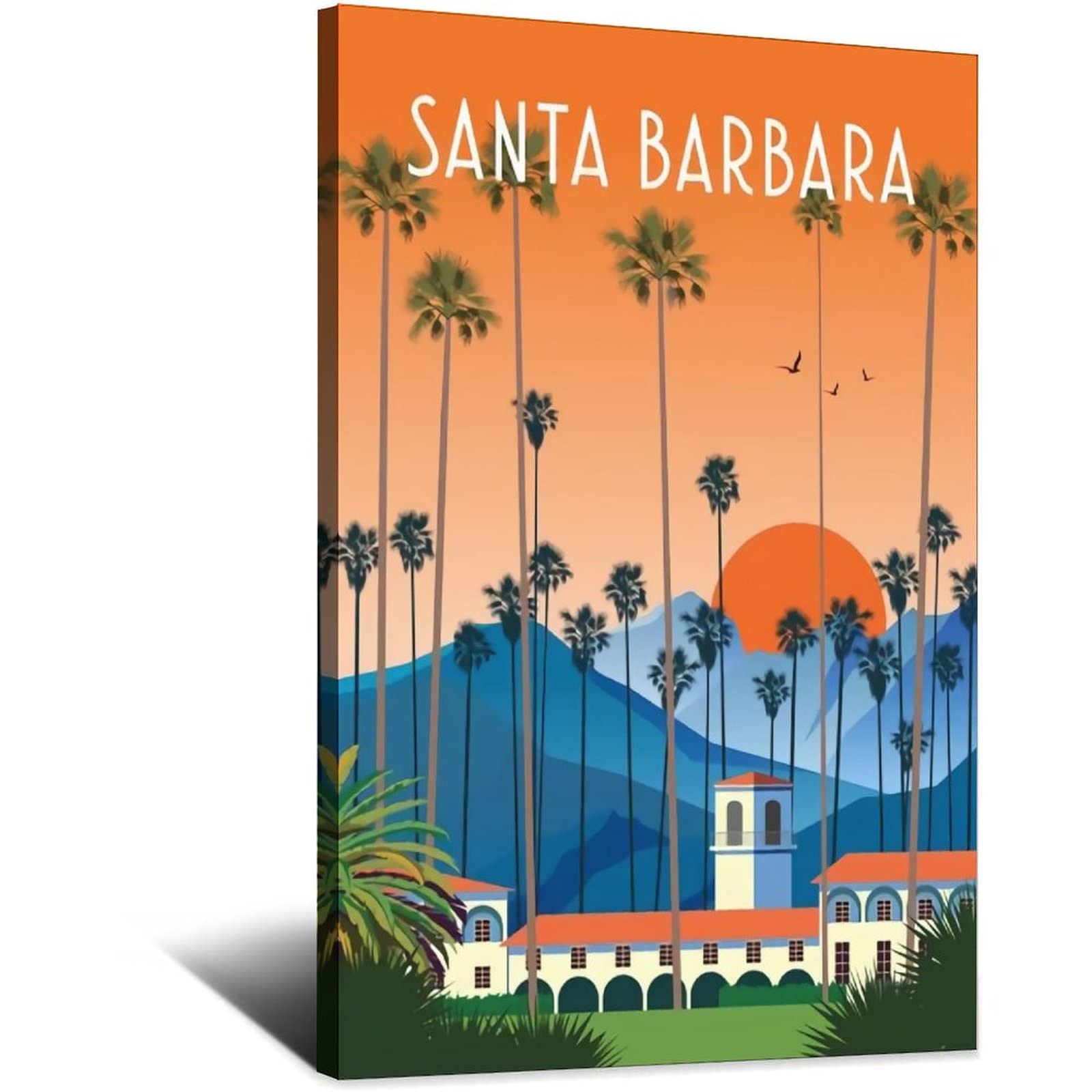 Vintage Santa Barbara Travel Posters - Canvas Wall Art Prints for Living Room, Bedroom, Office Decor - Perfect for Home, Beach House & Travel Themed Spaces