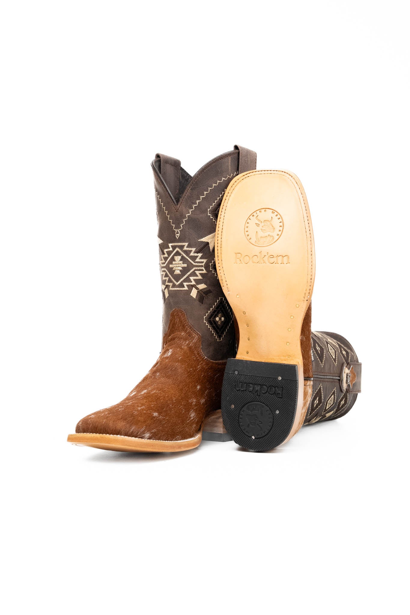 Authentic Men's Cowhide Square Toe Cowboy Boots - Size 7 Western Boots for Country Dancing, Rodeo & Outdoor Adventures - Premium Leather Cowboy Boots for Men (Style: NM92)