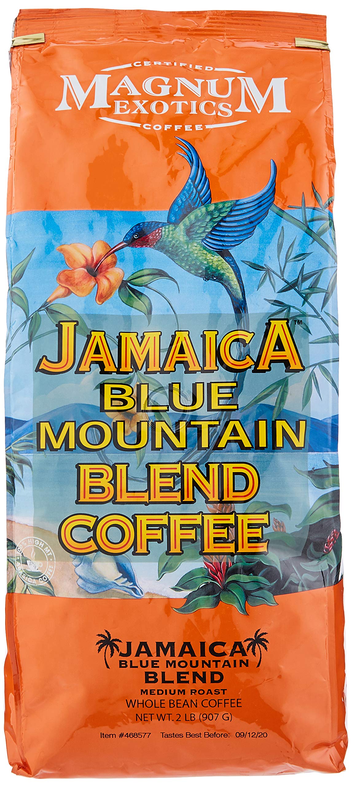Premium Magnum Jamaica Blue Mountain Coffee Blend - 2lbs Whole Bean (4 Pack) - Gourmet Coffee for Home Brewing, Office & Special Occasions
