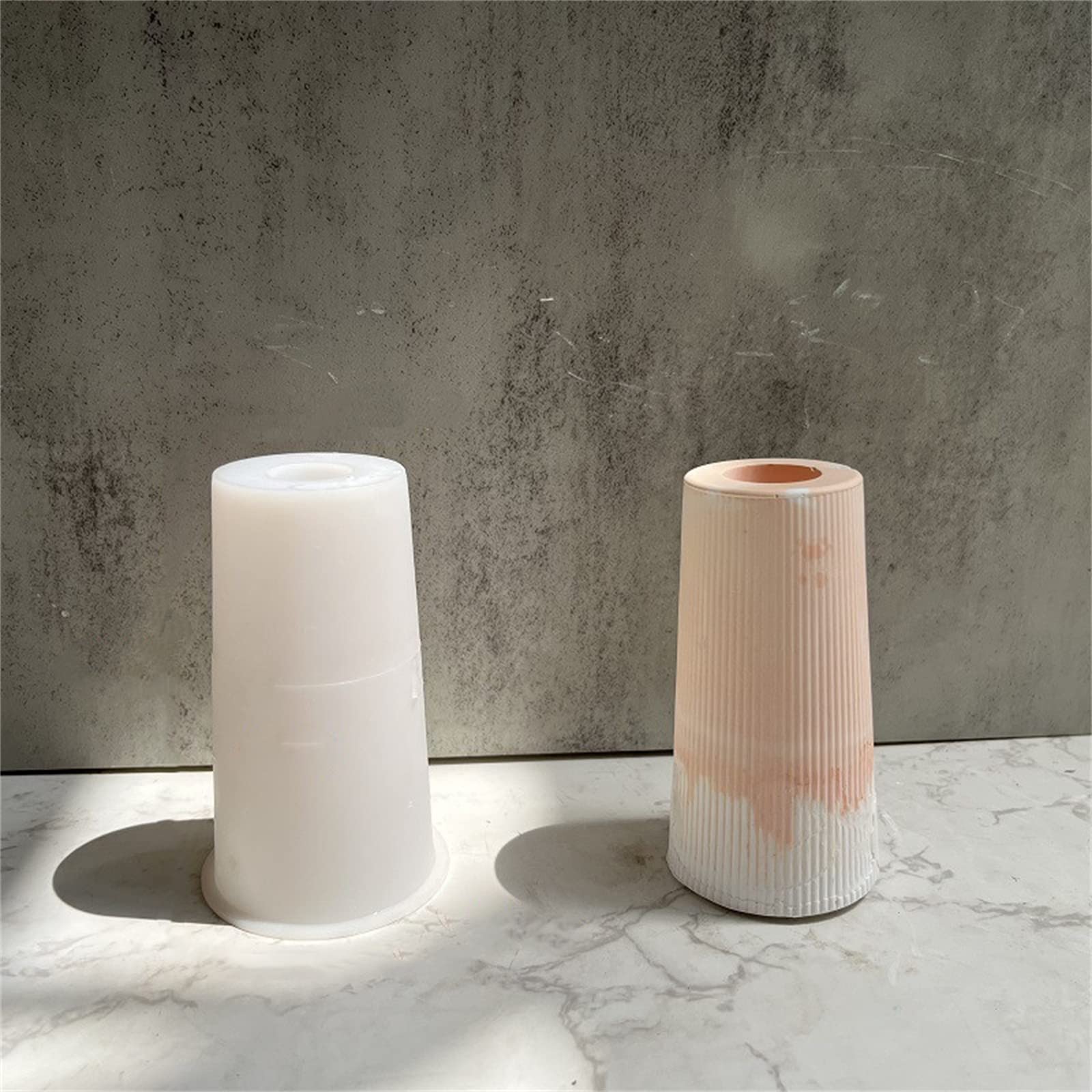Striped Vase Silicone Mold for Concrete Flower Pots - DIY Succulent Planter, Epoxy Resin Pen Holder & Plaster Cement Crafts - Perfect for Home Decor, Wedding Centerpieces and Gift Making
