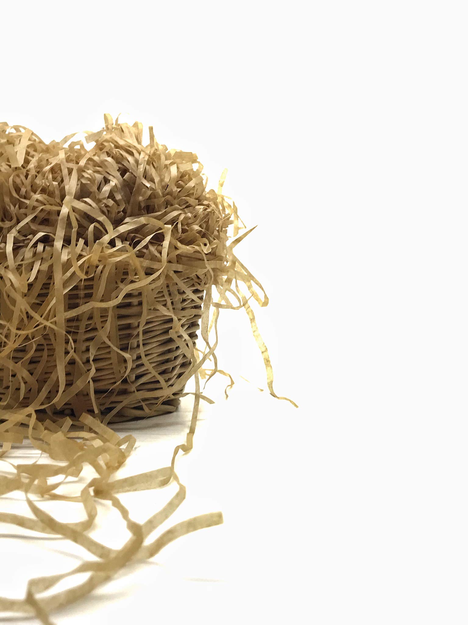 Food Grade Light Brown Crinkle Shredded Paper Grass Strips - 200g, Reusable, Non-Toxic & Eco-Friendly Packaging Material for Wedding Gifts, Diwali Gift Hampers, Easter Baskets & Party Decorations
