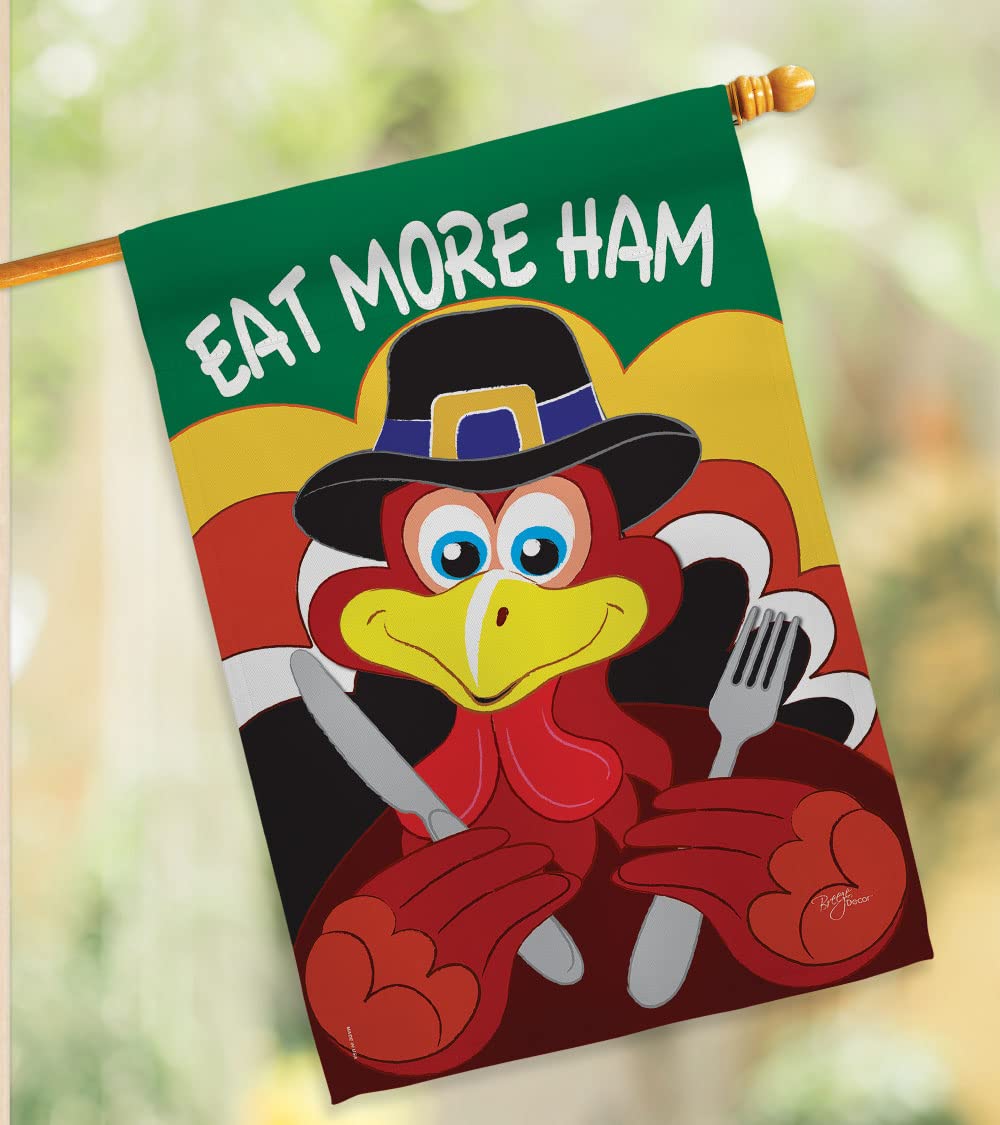 Breeze Decor Fall Thanksgiving House Flag Set - 28x40in Double Sided for Outdoor Decor