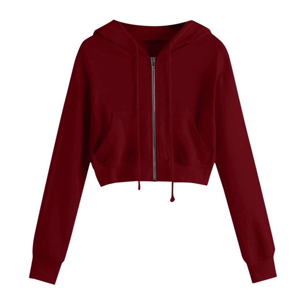 Trendy Black Crop Hoodie for Women & Teens - Basic Zip-Up Pullover Sweatshirt with Long Sleeves | Perfect for Casual Wear, Street Style & Layering Outfits