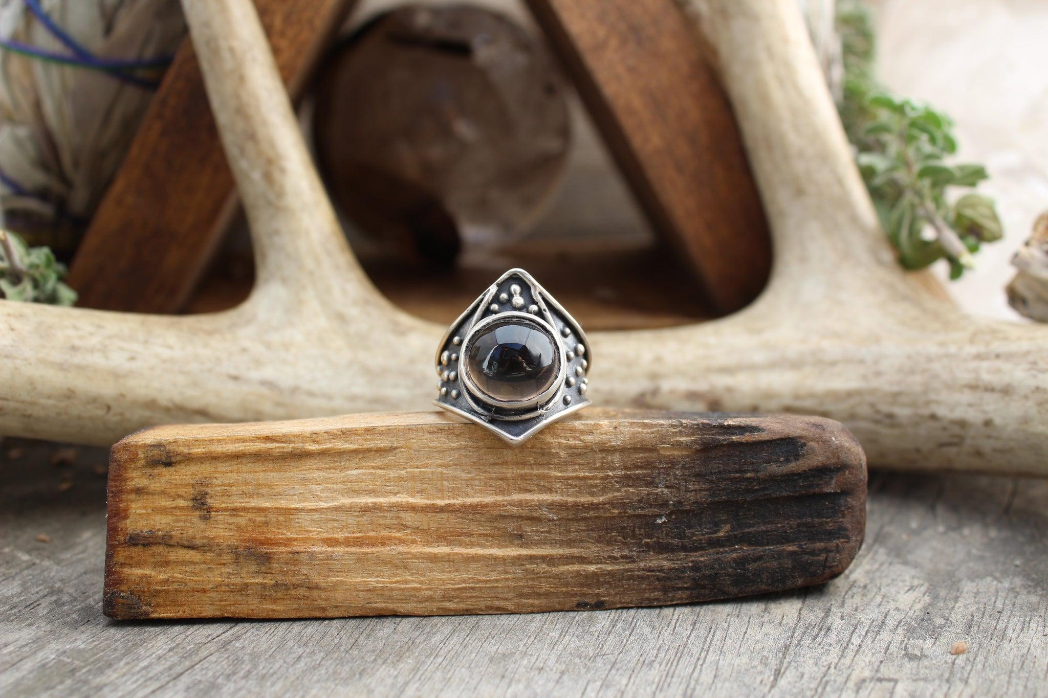 Draco Ring with Smoky Quartz - Elegant Dragon Jewelry for Women | Perfect for Gifts, Parties & Everyday Wear