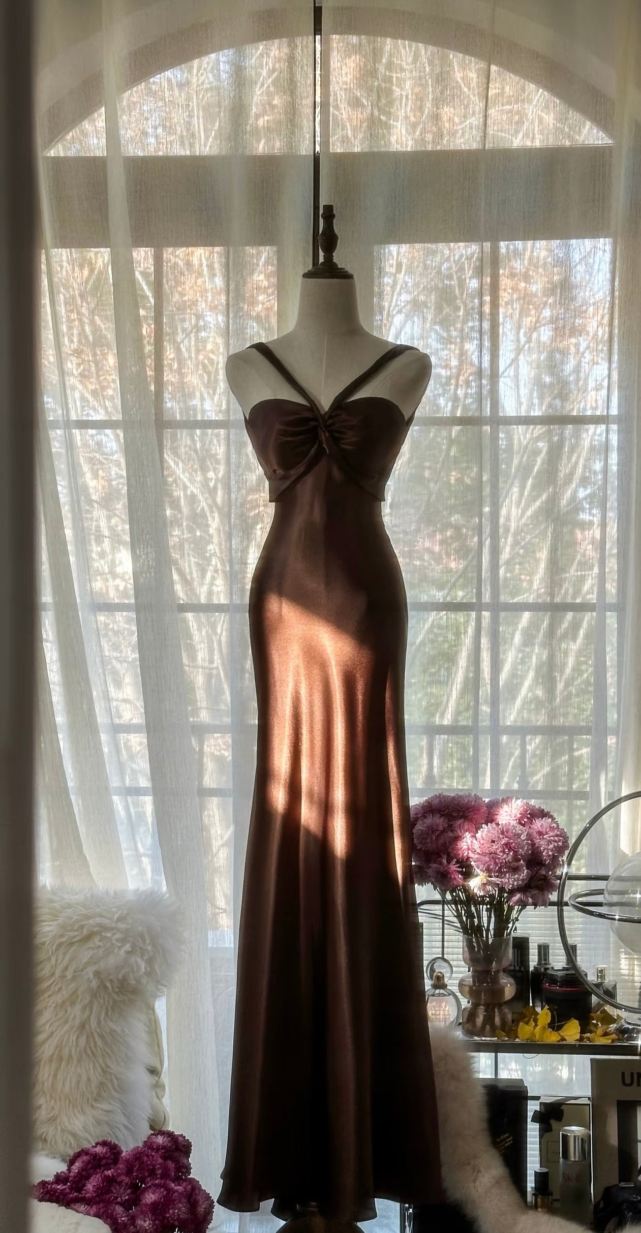 Elegant Mermaid Backless Brown Prom Dress for Women - Formal Evening Gown J6317 | Homecoming, Wedding Guest, Cocktail Party, Black Tie Event